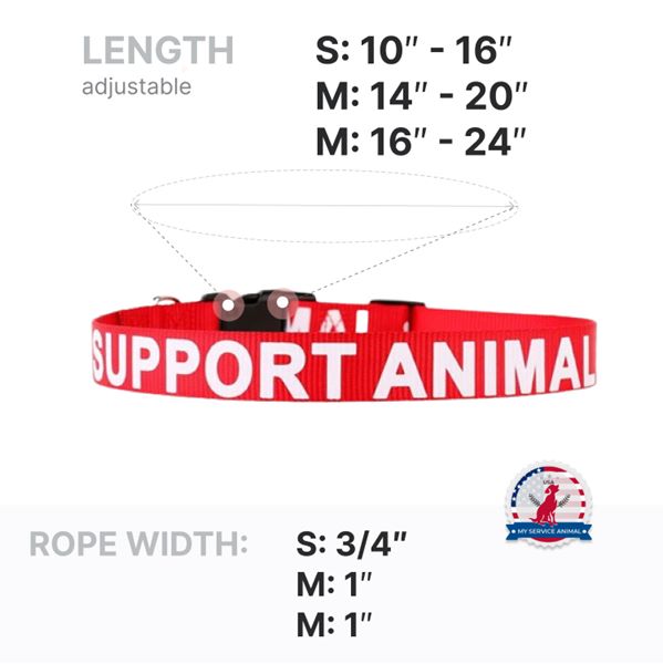 Support Animal Dog Collar Sizes