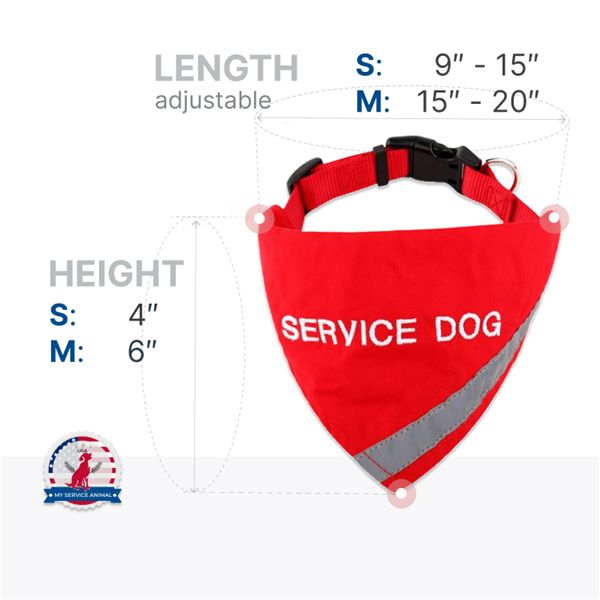 Service dog bandana size
