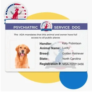 Psychiatric Service Dog Registration ID Card