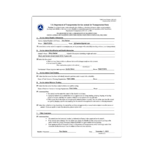 Service Dog Ariline Dot Form