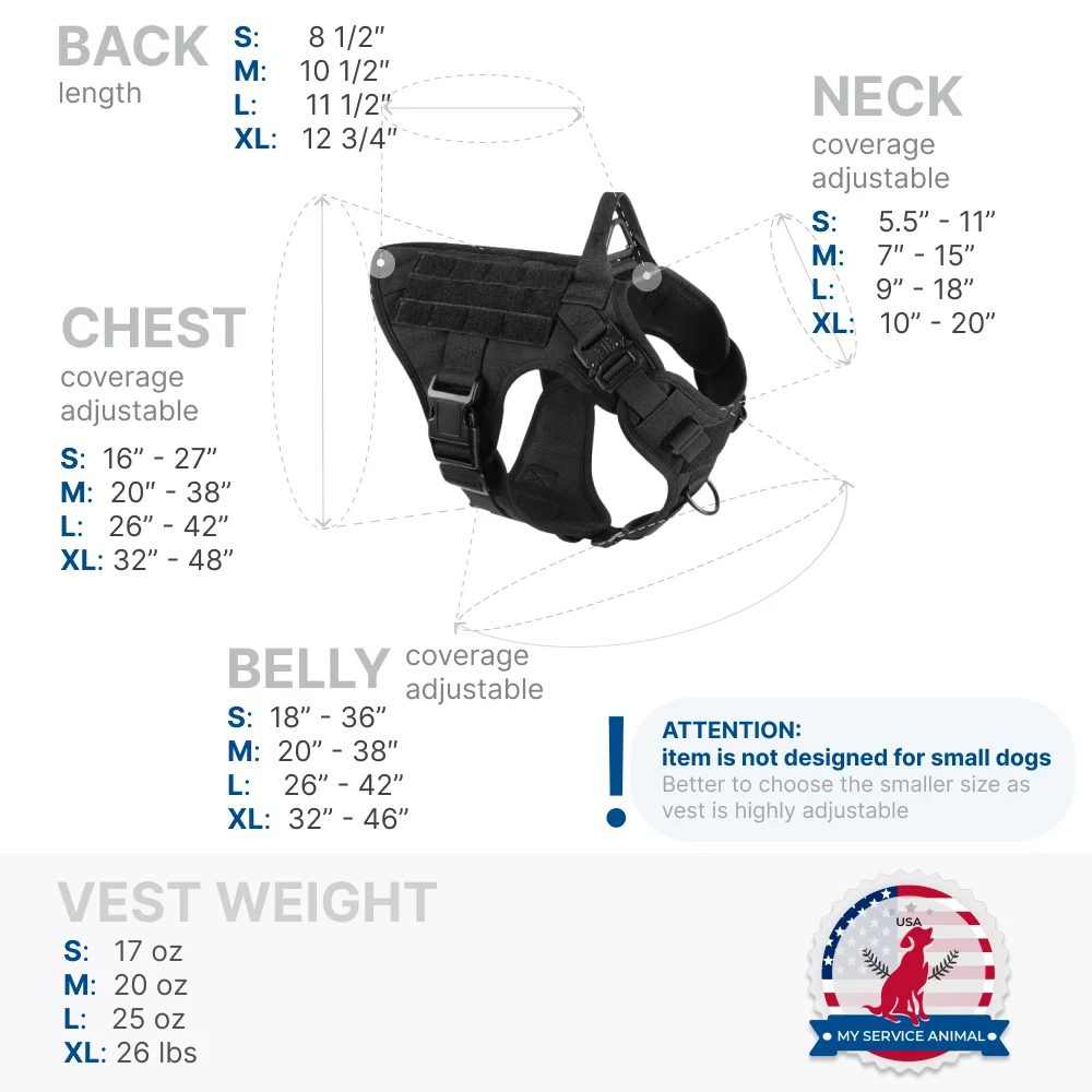 Tactical Vest Size Chart
