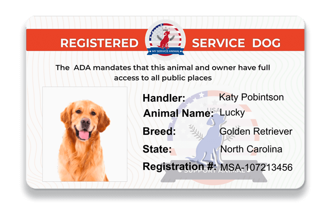 service dog id card