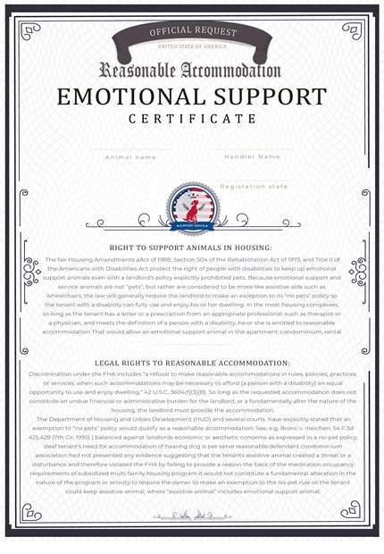 usa service dog registration online emotional animal support