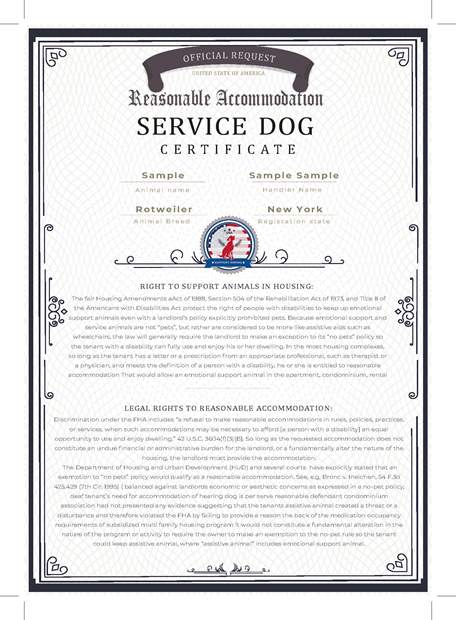 Service dog pdf Reasonable Accommodation