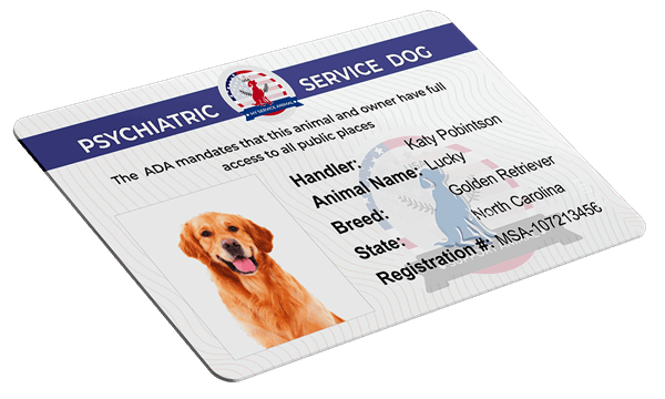 PSD Service Dog ID card template