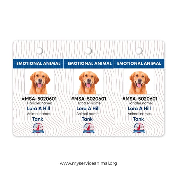 Emotional Animal Support Printed Tags For Key or Harness