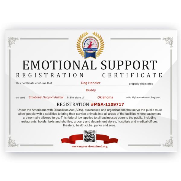Emotional Animal Support Certificate Online ➤ ESA | MyServiceAnimal