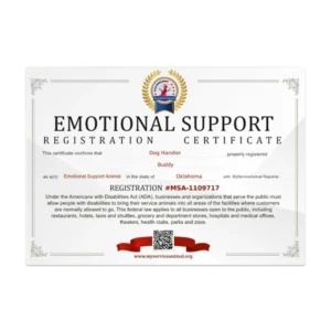 Emotional Support Animal Certificate
