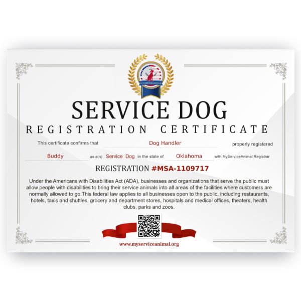 USA Service Dog Certificate ➤ Online ADA Certification