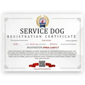 USA Service Dog Certificate