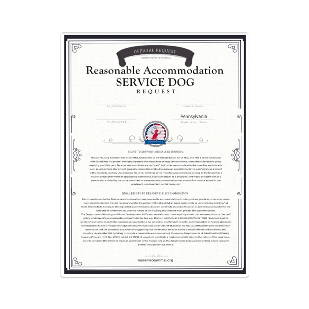 Animal Housing Reasonable Request