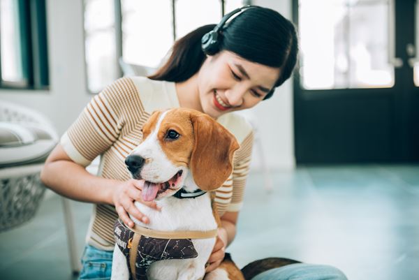 girl with service dog