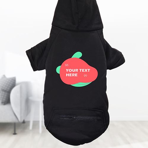 Custom text dog hoodie bulb design