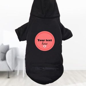 Custom text dog hoodie pink design