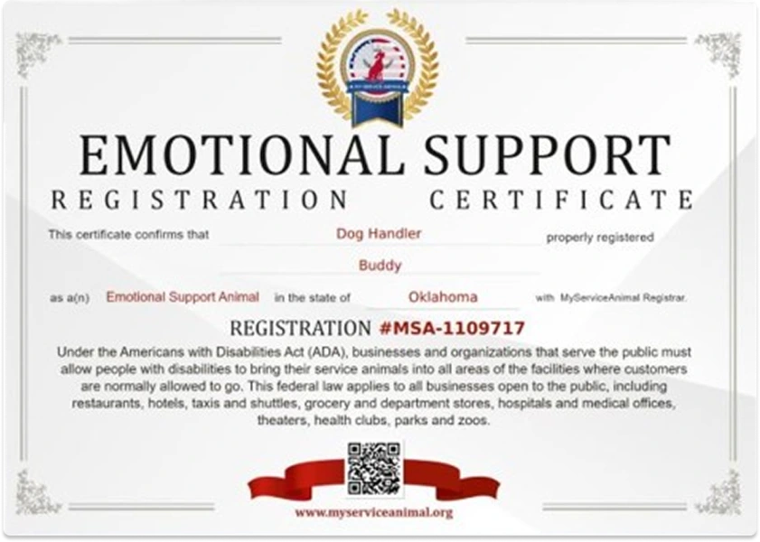 Service Dog Registration ID