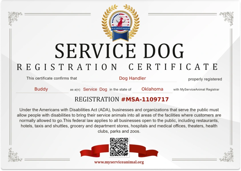 Service Dog Registration ID