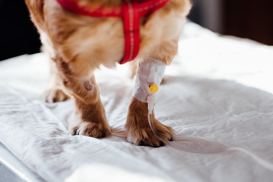 Therapy dog receiving veterinary care before certified therapy dog visit