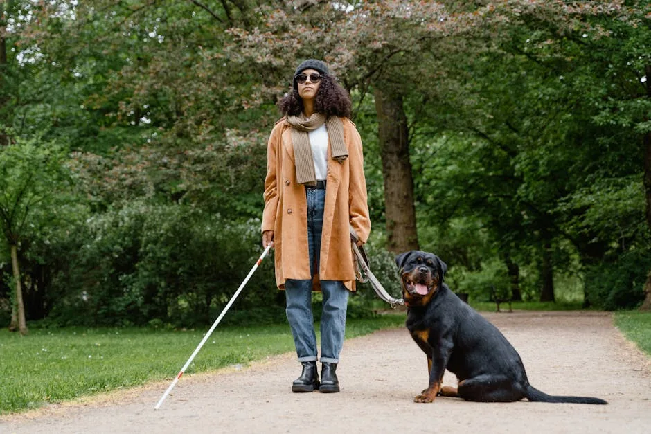 Hearing service dog alerting its deaf owner to important sounds at home