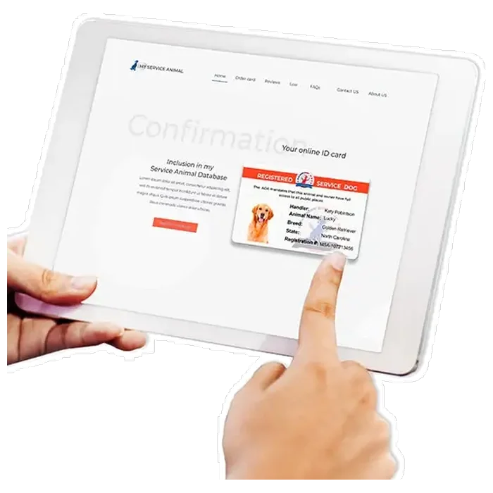 Registro en la base de datos de perros de servicio