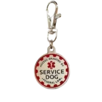 Premium metal service dog tag with engraved registration number for collar identification