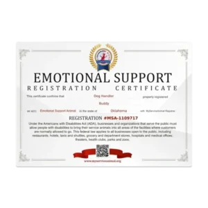 Emotional Support Animal Certificate