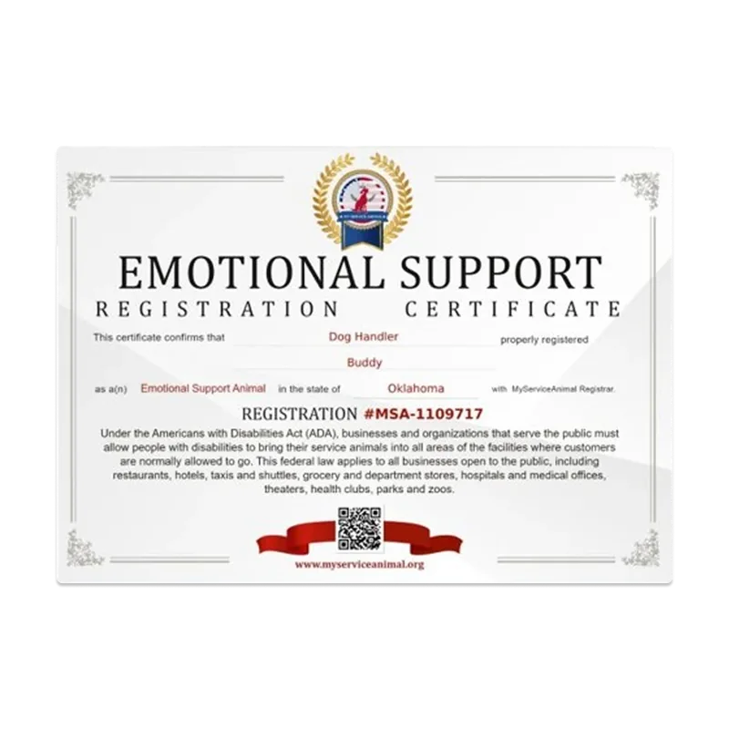 Emotional Support Animal Certificate | MyServiceAnimal.org