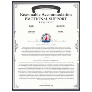 ESA Reasonable Accommodation Request